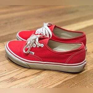 Vans, red, women’s size 8